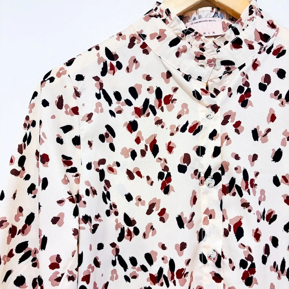 WOMANCE Beige leopard print blouse with puffed sleeves - Picture 2 of 8